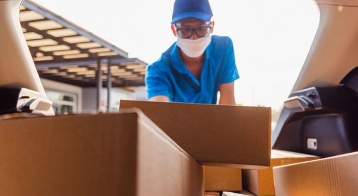 moving with face protection